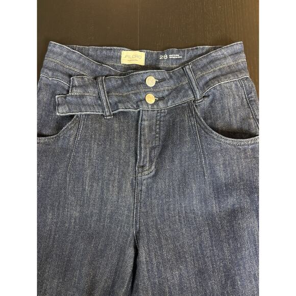 Pilcro Wide Leg Pants Dark Denim Blue Size 28 Trouser Jeans Palazzo - Picture 5 of 12